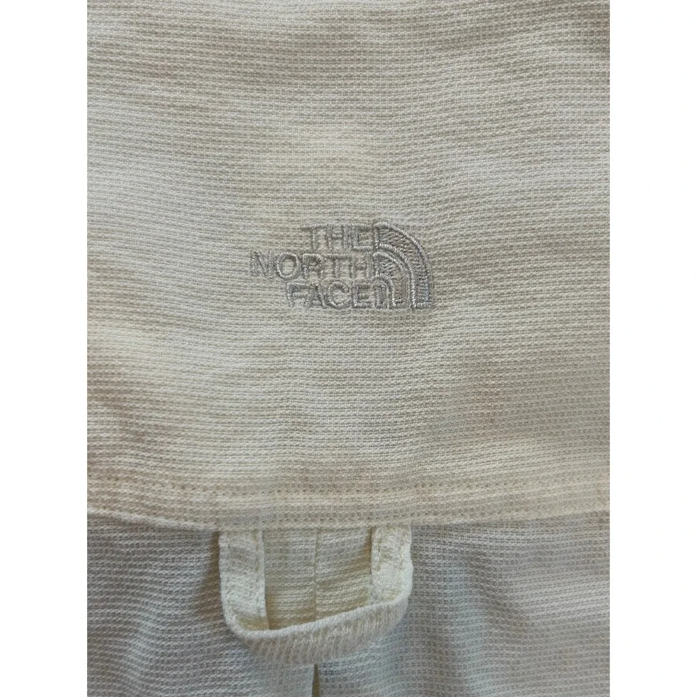 The North Face Mens XL Cream‎ Nylon Zip Pocket Outdoor Utility Long Sleeve Shirt